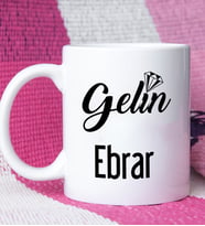 Gelin Tasarımlı Kişiye Özel Gelin Kupa Bardak