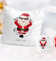 BK Gift Kişiye Özel Yılbaşı Noel Baba Temalı Yastık Kupa Seti - 1