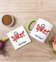Spiker Yeşil Kupa Bardak Ve Bardak Altlığı Seti