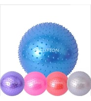 Clifton Dikenli Yoga Pilates Aeorobik Jimnastik Topu 65 cm Mavi+ Pompa