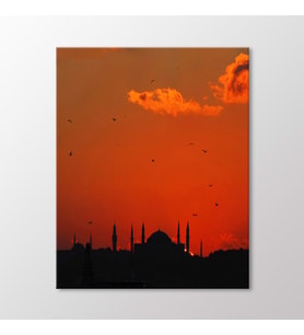 Arty Tablo Günbatımı ve Silüet Tablo (Karışık)