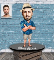 Kişiye Özel Erkek Karikatürlü Ahşap Biblo Model-9
