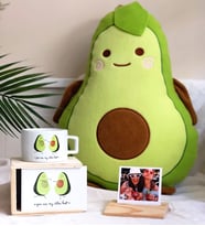 Kişiye Özel Ahşap Fotoğraf Tutucu Avocado Yastık Ve Sen Benim Diğer Yarımsın Kutulu Kupa