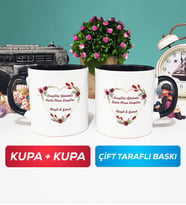 İkili Sevgiliye Sevgililer Günü Hediyesi 13 Kupa Bardak Siyah
