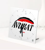 BK Gift Kişiye Özel Avukat Temalı Masaüstü Kare Cam Saat - 7 (Beyaz)
