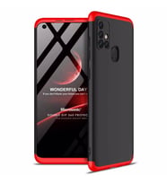 Microsonic Samsung Galaxy M31s Kılıf Double Dip 360 Protective Siyah Kırmızı