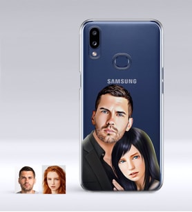 BK Gift Kişiye Özel Sevgililer Karikatürlü Samsung Galaxy A10s İnce Şeffaf Silikon Telefon Kapağı-36 (Beyaz)