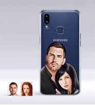 BK Gift Kişiye Özel Sevgililer Karikatürlü Samsung Galaxy A10s İnce Şeffaf Silikon Telefon Kapağı-36 (Beyaz)