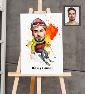 Kişiye Özel Sporcu Karikatürlü  Ahşap Tablo 30x47 Bay-2