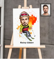 Kişiye Özel Sporcu Karikatürlü  Ahşap Tablo 30x47 Bay-2
