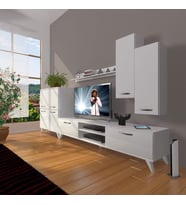 Decoraktiv Eko 6 Mdf Dvd Retro Tv Ünitesi Tv Sehpası (Beyaz)