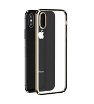 Teleplus Benks iPhone XS Kılıf Electroplating Tpu Lazer Silikon Gold + Tam Kapatan Cam
