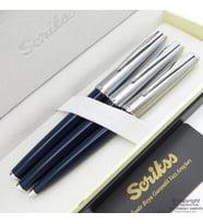 Scrikss 78 3'lü Set Lacivert  Dolma Kalem + Roller Kalem + Tükenmez Kalem Seti  Scrikss Metropolis  İsme Özel Kalem  Hediye Kalem