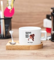 Bunun Havası Kime Ahşap Altlıklı Fincan