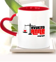 BK Gift Kişiye Özel Avukat Anne Kırmızı Kalpli Kupa Bardak  1