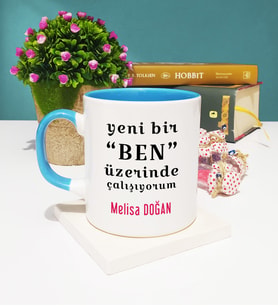 Motto Yeni Bir Ben Kupa Bardak Mavi
