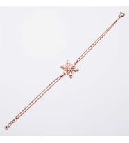 Rose Gold Kar Tanesi Gümüş Bileklik