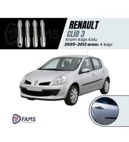Renault Clio 3 HB Krom Kapı Kolu 4 Kapı  2005-2012 Paslanmaz Çelik