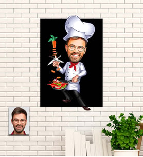 Kişiye Özel En Büyük Şef Karikatür Ahşap Tablo