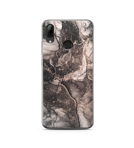 Gri Mermer Tasarımlı Süper Şeffaf Silikon Telefon Kılıfı Huawei P Smart (2019)