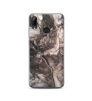 Gri Mermer Tasarımlı Süper Şeffaf Silikon Telefon Kılıfı Huawei P Smart (2019)