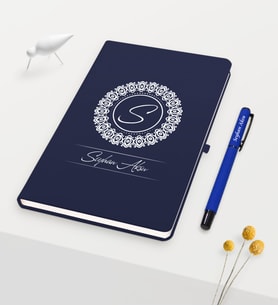 BK Gift Kişiye Özel İsimli Lacivert Defter Kalem Seti - 2