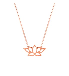 Lotus Çiçeği Gümüş Kolye