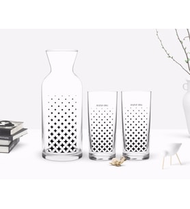 BK Gift Kişiye Özel Renkli Baskılı İsimli İkili Rakı Bardağı ve Karaf Hediye Seti-115 (Beyaz)