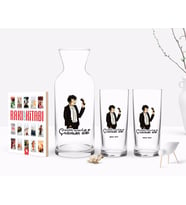 BK Gift Kişiye Özel Renkli Baskılı Hangimiz Sevmedik Çılgınlar Gibi Tasarımlı İkili Rakı Bardağı Karaf ve Cep Kitabı Hediye Seti-2 (Model 1)
