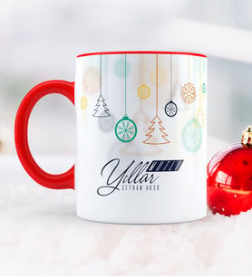 BK Gift Kişiye Özel Yılbaşı Mutlu Yıllar Temalı Kırmızı Kupa Bardak - 15