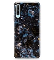 Huawei P Smart Pro 2019 Kılıf Marble Mermer Serisi Siyah Mavi (Karışık)