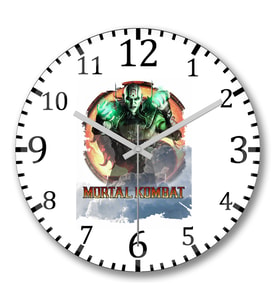 Mortal Kombat Quan Chi Game Duvar Saati Bombeli Gercek Cam