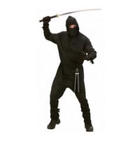 Unisex Ninja Kostümü Yetişkin (Siyah)