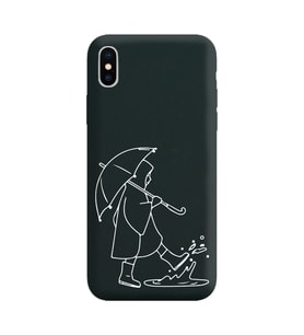 Iphone X Çizgi Tasarımlı Siyah Lansman Telefon Kılıfı