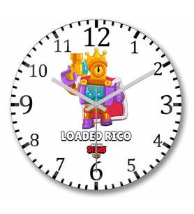Brawl Stars Loaded Rıco Duvar Saati Bombeli Gercek Cam