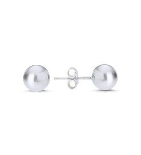7mm Sade Top Gümüş Bayan Küpe
