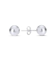 7mm Sade Top Gümüş Bayan Küpe