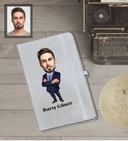 Kişiye Özel Öğretmen Karikatürlü Gri Defter Bay-8