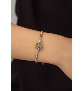 Papatya Silver 925 Ayar Renkli Dorica Toplu Küme Fantezi Gümüş Bileklik (Rose)
