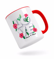 BK Gift Kişiye Özel Love Tasarımlı Kırmızı Kupa Bardak-3