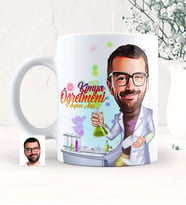 BK Gift Kişiye Özel Bay Kimya Öğretmeni Karikatürlü Beyaz Kupa Bardak  2