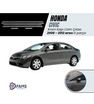Honda Civic Krom Cam Çıtası 6 prç. 2006-2012 Paslanmaz Çelik