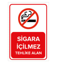MIGNATIS - S*gara İçilmez Tehlike Alanı Levhası - Sac Malzeme 35x50cm