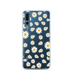 Papatya Tasarımlı Süper Şeffaf Silikon Telefon Kılıfı Huawei P20 Pro  