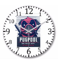 Deadpool Pugpool Köpek Duvar Saati Bombeli Gercek Cam