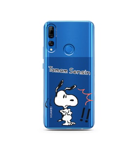 Snoopy Tasarımlı Süper Şeffaf Silikon Telefon Kılıfı Huawei Y9 Prime 2019