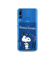 Snoopy Tasarımlı Süper Şeffaf Silikon Telefon Kılıfı Huawei Y9 Prime 2019