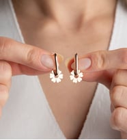 925 Ayar Gümüş Göçmen Küpesi ( Rose Gold )