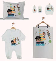 Pia Baby Gl 1938-02 İsme Özel Beşli Tulum Set