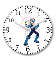 Megaman Anime Duvar Saati Bombeli Gercek Cam
